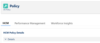 screenshot of WX - Workforce Insights user policy